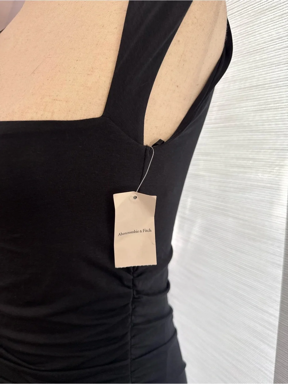 Abercrombie & Fitch Black Square-Neck Maxi dress with Cap Shoulders